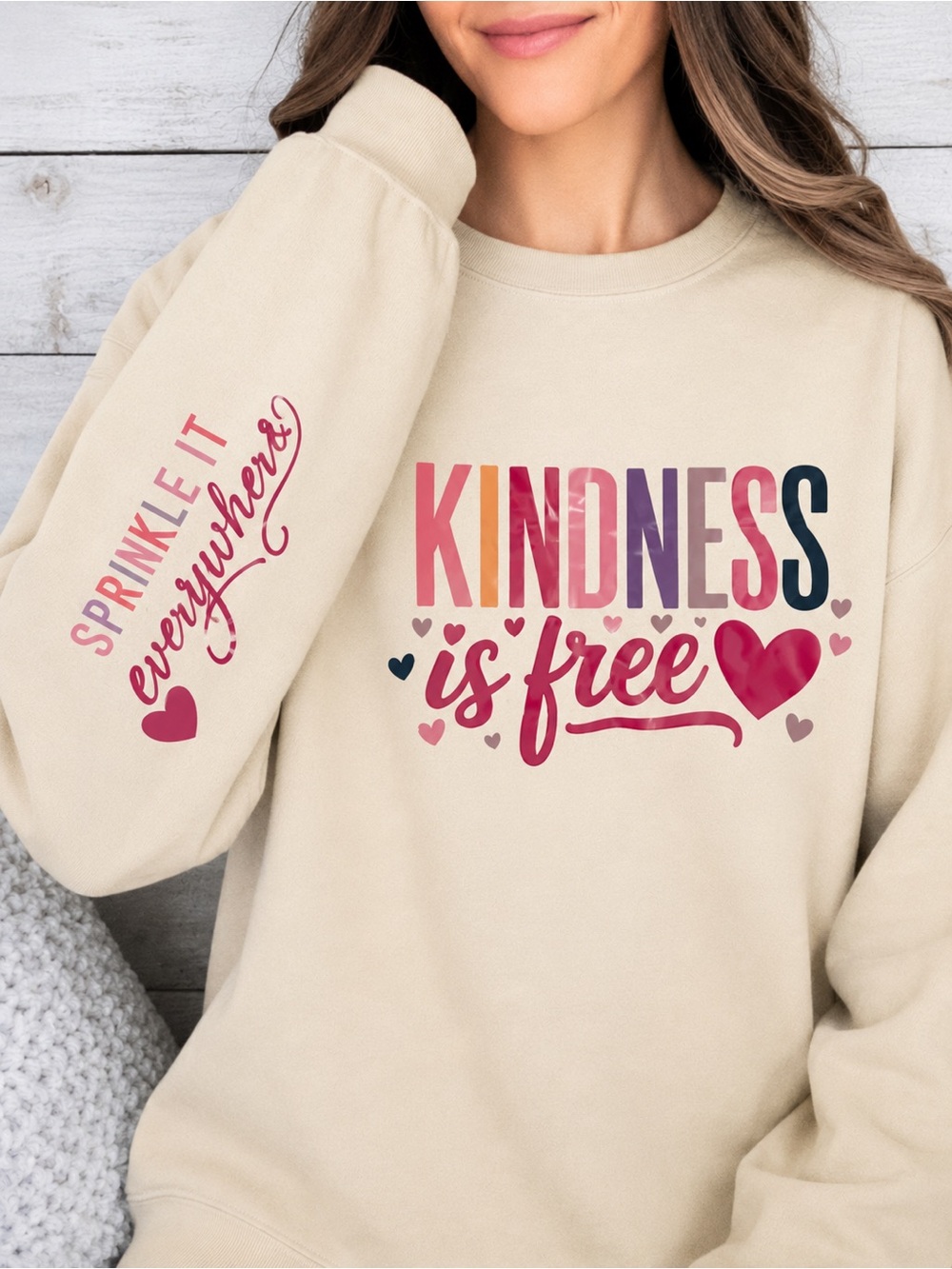 'Kindness Is Free' Pastel Yellow Sweatshirt